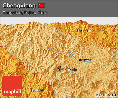 Political 3D Map of Chengxiang