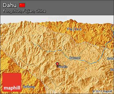 Political 3D Map of Dahu