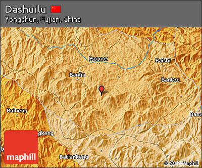 Political 3D Map of Dashuilu