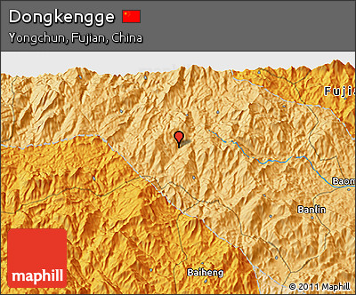 Political 3D Map of Dongkengge