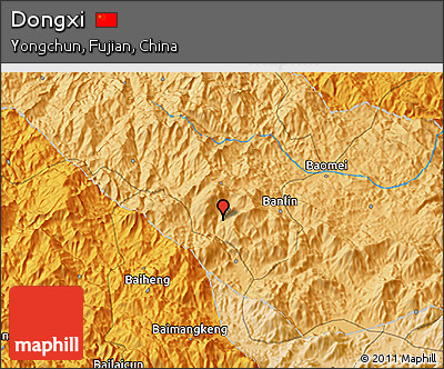 Political 3D Map of Dongxi