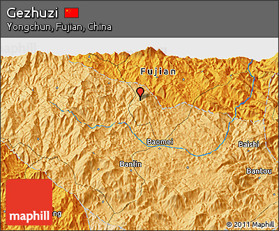 Political 3D Map of Gezhuzi