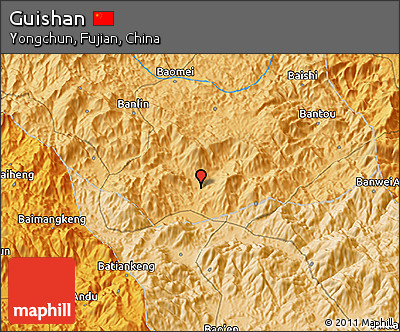 Political 3D Map of Guishan