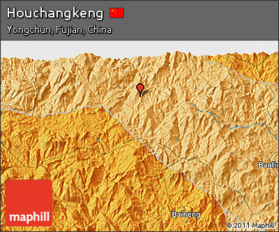 Political 3D Map of Houchangkeng