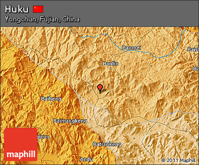 Political 3D Map of Huku