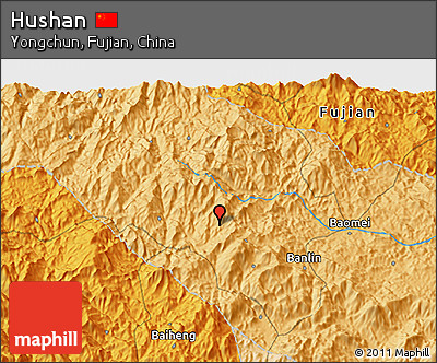 Political 3D Map of Hushan