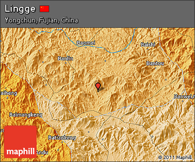 Political 3D Map of Lingge