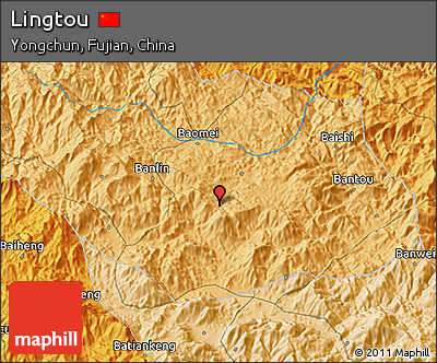 Political 3D Map of Lingtou
