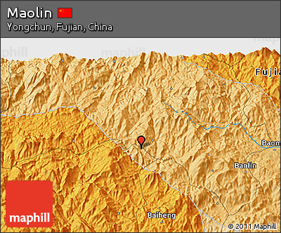 Political 3D Map of Maolin