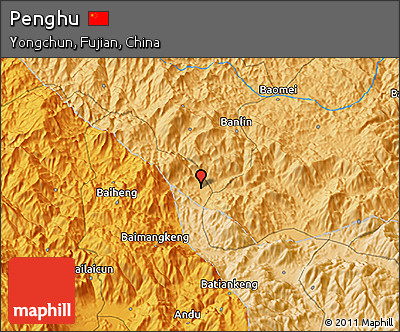 Political 3D Map of Penghu