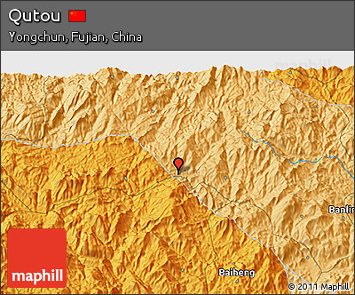 Political 3D Map of Qutou