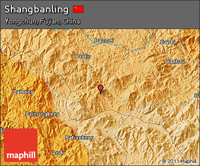 Political 3D Map of Shangbanling