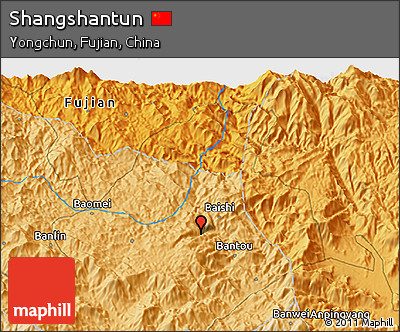 Political 3D Map of Shangshantun