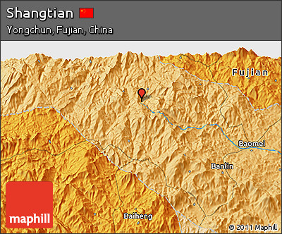 Political 3D Map of Shangtian