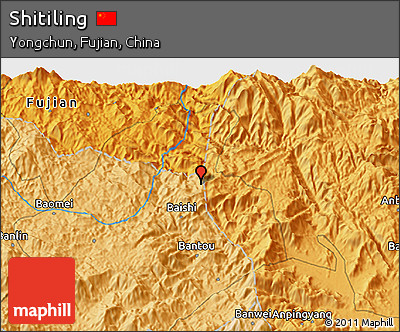 Political 3D Map of Shitiling