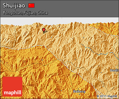 Political 3D Map of Shuijiao