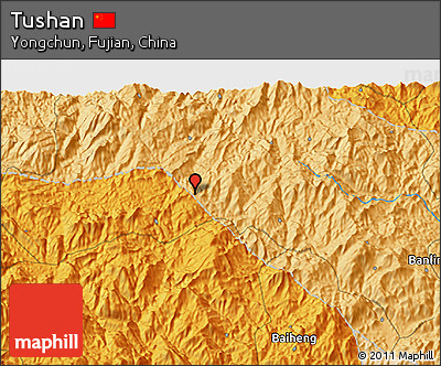Political 3D Map of Tushan
