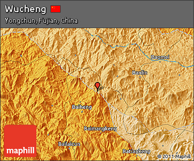 Political 3D Map of Wucheng