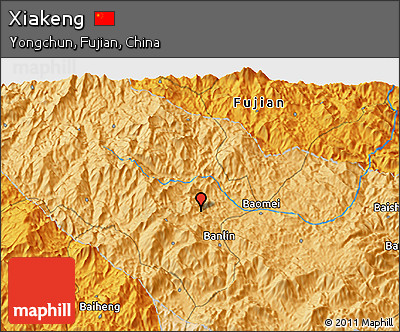 Political 3D Map of Xiakeng