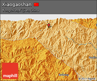 Political 3D Map of Xiaogaoshan