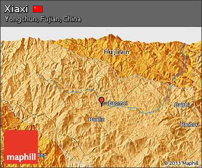 Political 3D Map of Xiaxi