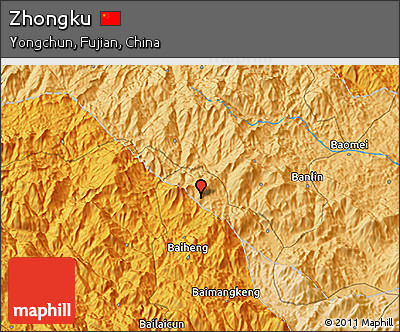 Political 3D Map of Zhongku