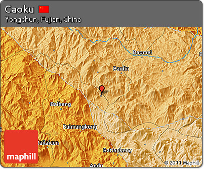 Political 3D Map of Caoku