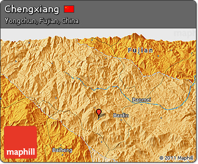 Political 3D Map of Chengxiang