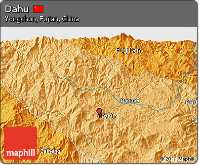 Political 3D Map of Dahu
