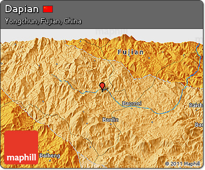 Political 3D Map of Dapian