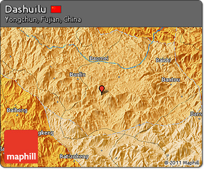 Political 3D Map of Dashuilu