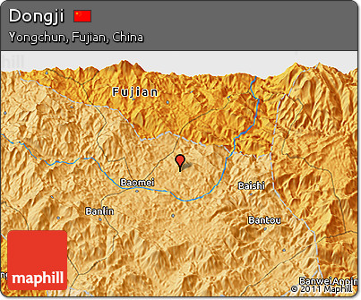 Political 3D Map of Dongji