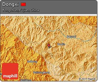 Political 3D Map of Dongxi