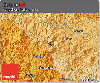 Political 3D Map of Gehou