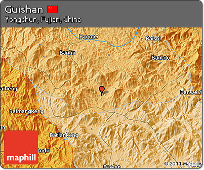 Political 3D Map of Guishan