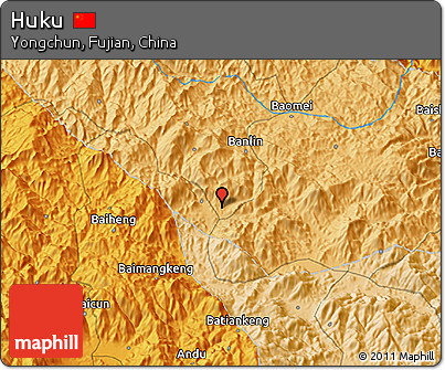 Political 3D Map of Huku