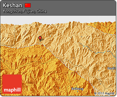 Political 3D Map of Keshan