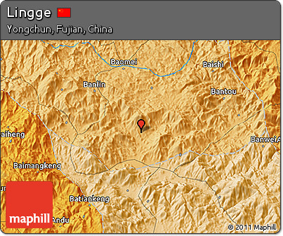 Political 3D Map of Lingge