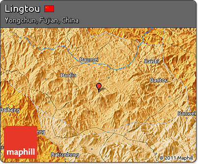 Political 3D Map of Lingtou
