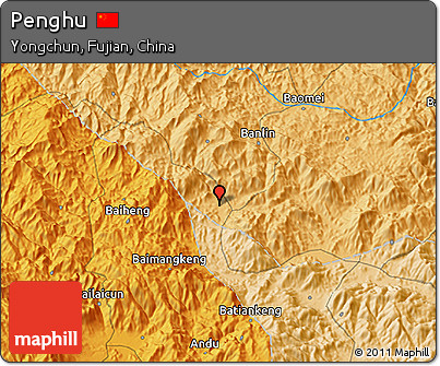Political 3D Map of Penghu