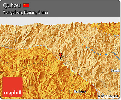Political 3D Map of Qutou