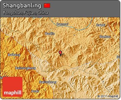 Political 3D Map of Shangbanling