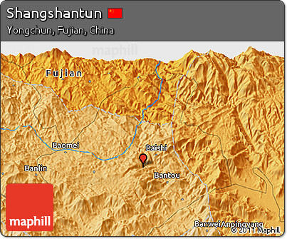 Political 3D Map of Shangshantun