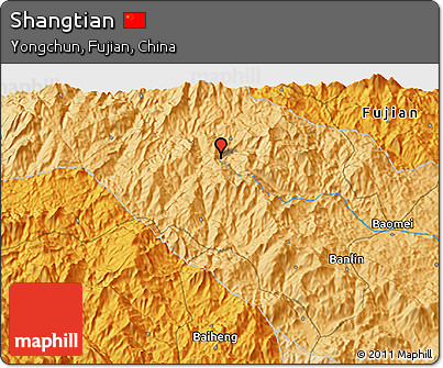 Political 3D Map of Shangtian