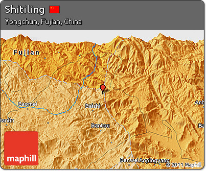 Political 3D Map of Shitiling