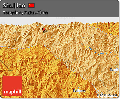 Political 3D Map of Shuijiao