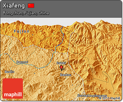 Political 3D Map of Xiafeng