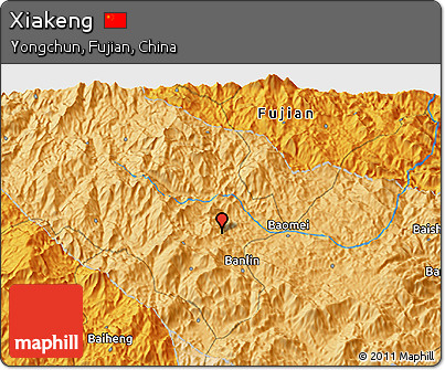 Political 3D Map of Xiakeng