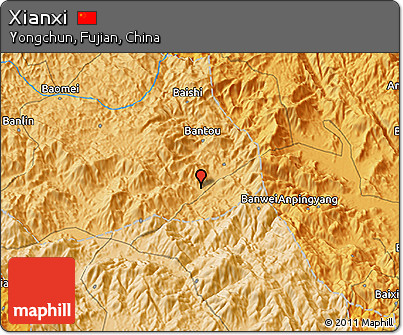 Political 3D Map of Xianxi