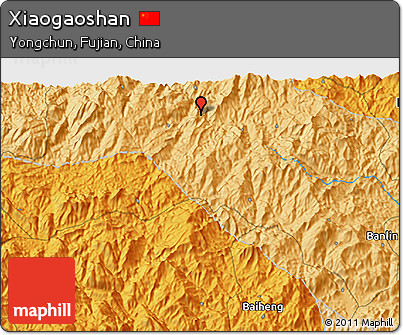 Political 3D Map of Xiaogaoshan